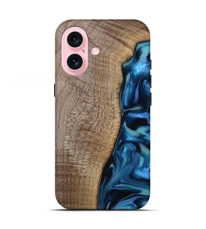 iPhone 17 Wood Live Edge Phone Case - Uriel (Blue, 809455)