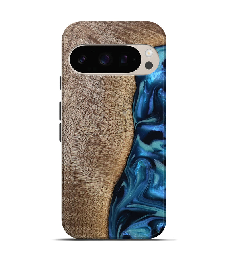 Pixel 10 Pro Wood Live Edge Phone Case - Uriel (Blue, 809455)