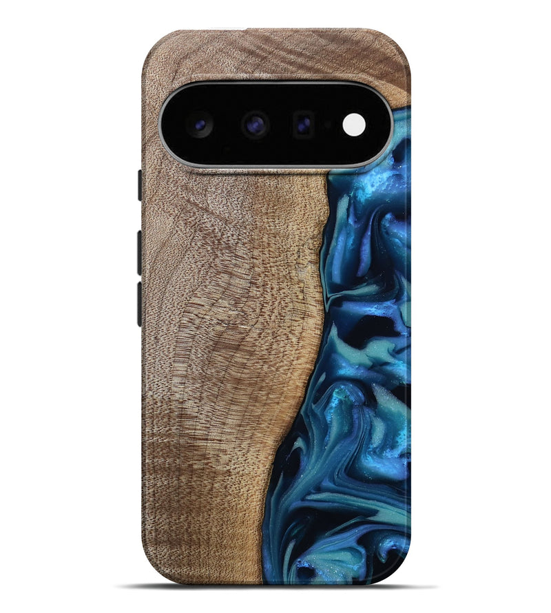 Pixel 11 Pro XL Wood Live Edge Phone Case - Uriel (Blue, 809455)