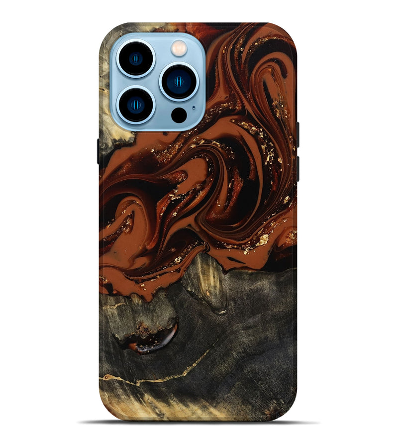 iPhone 14 Pro Max Wood Live Edge Phone Case - Lupe (Red, 809459)