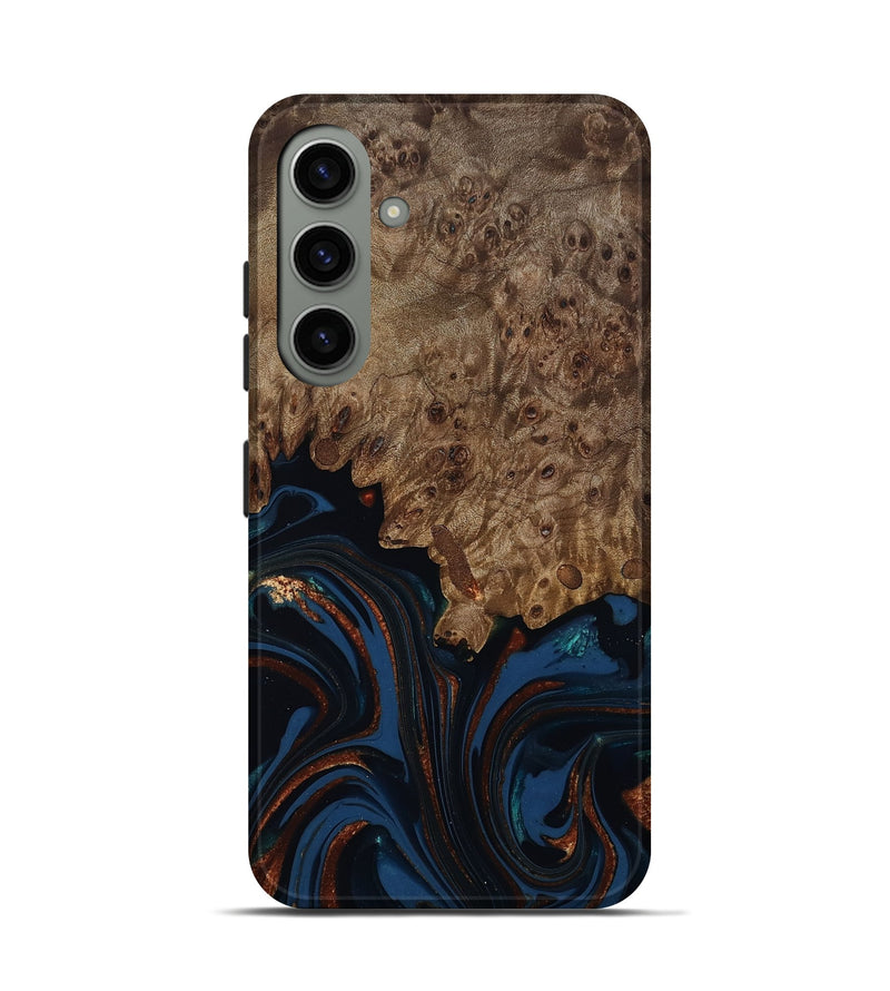 Galaxy S24 Wood Live Edge Phone Case - Roger (Teal & Gold, 809468)
