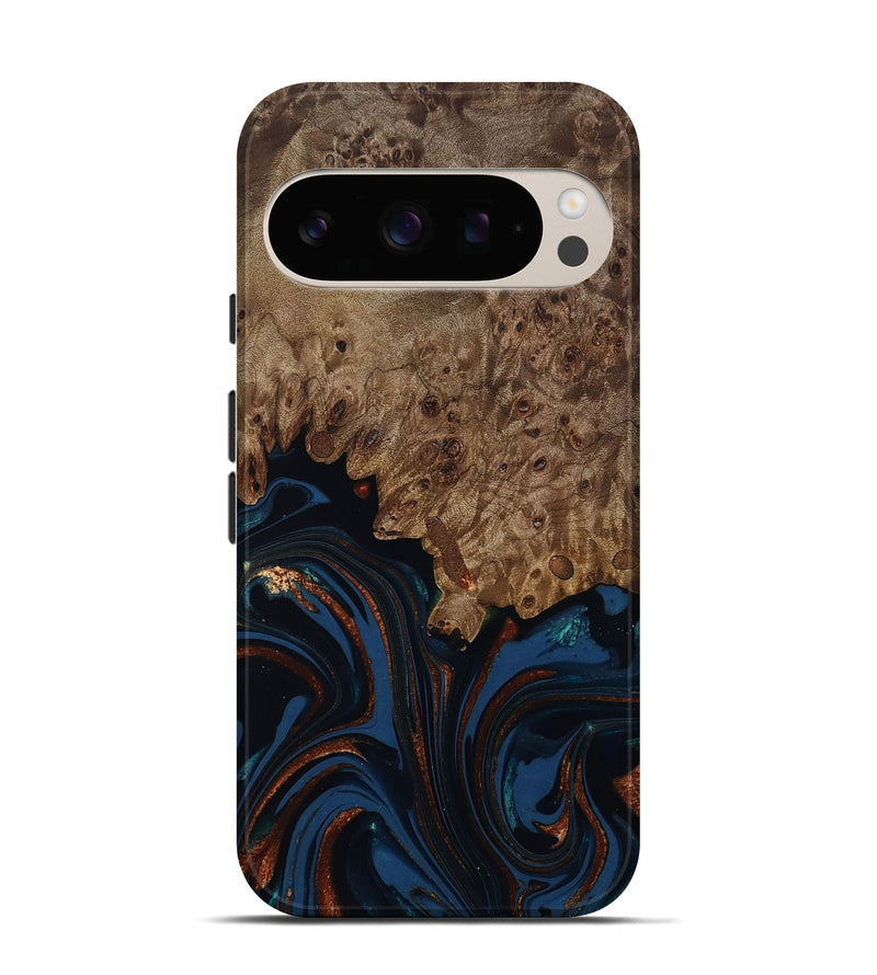 Pixel 10 Wood Live Edge Phone Case - Roger (Teal & Gold, 809468)