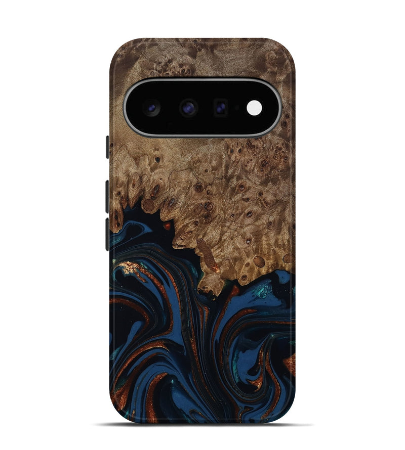 Pixel 11 Wood Live Edge Phone Case - Roger (Teal & Gold, 809468)