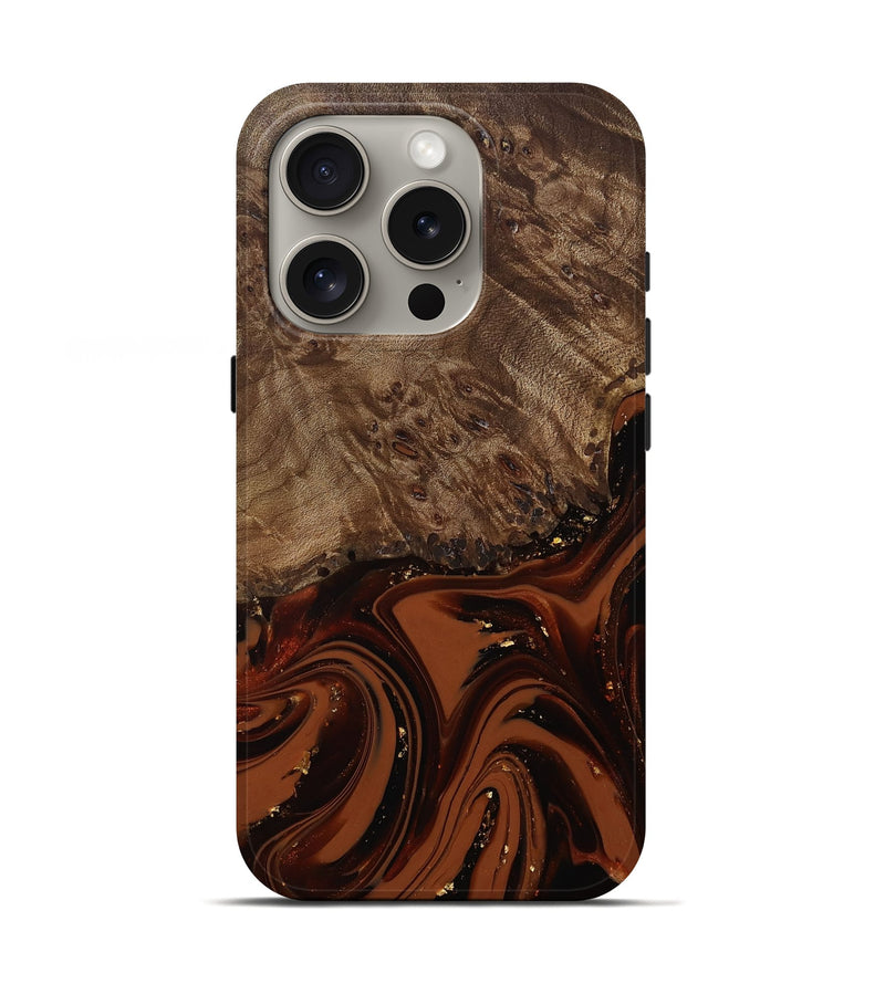 iPhone 16 Pro Wood Live Edge Phone Case - Elsa (Red, 809469)