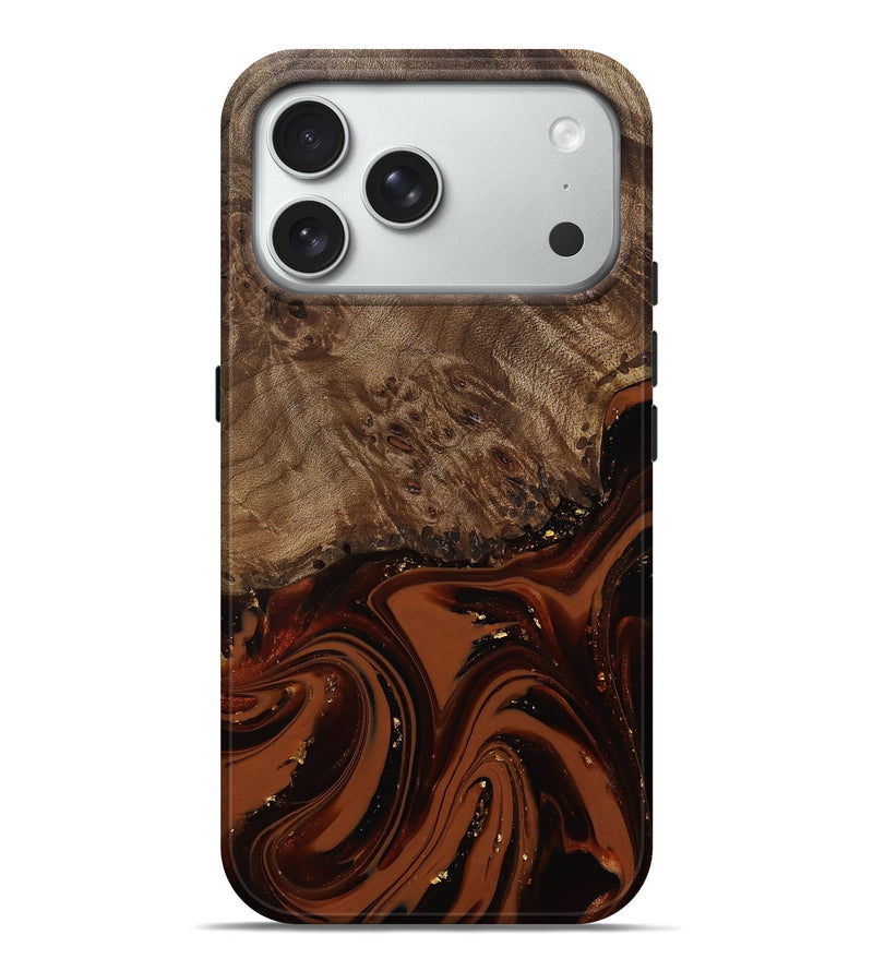 iPhone 18 Pro Max Wood Live Edge Phone Case - Elsa (Red, 809469)