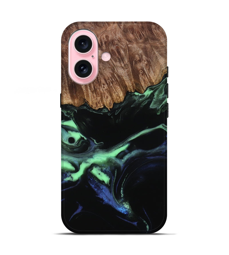 iPhone 17 Wood Live Edge Phone Case - Fay (Green, 809470)