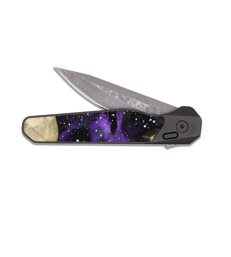 EDC Dark Damascus Wood Pocket Knife - Darwin (Cosmos, 809476)