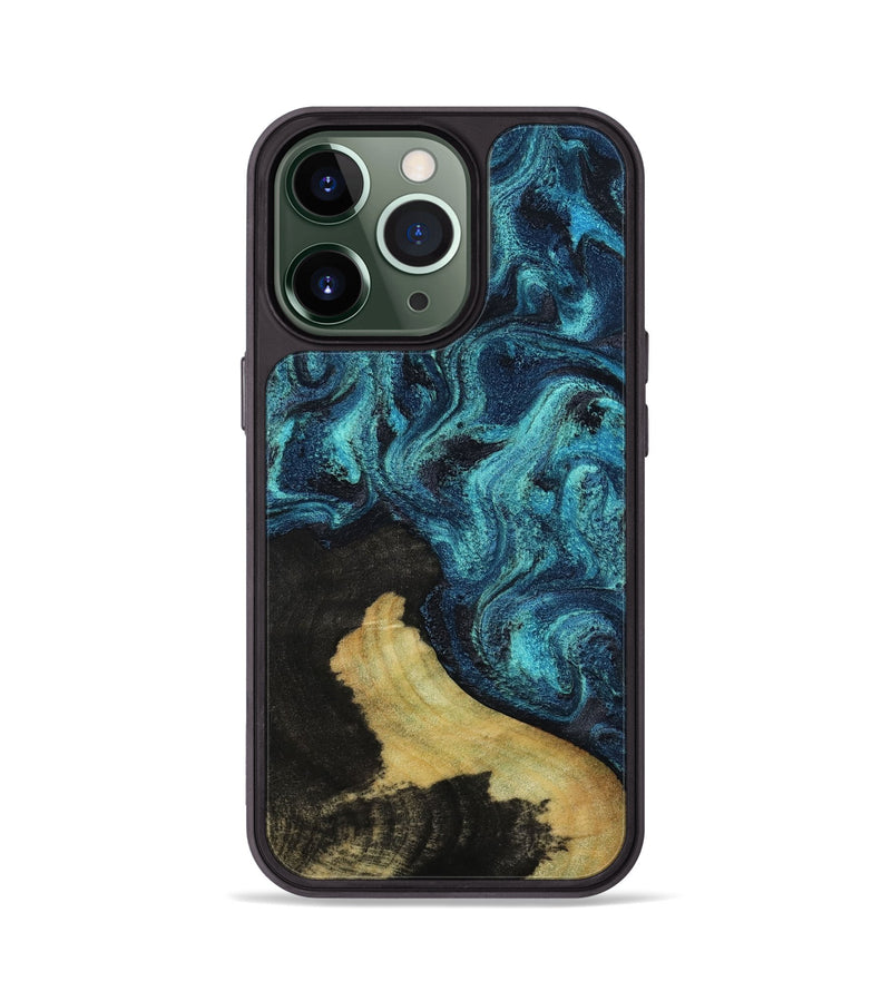 iPhone 13 Pro Wood Phone Case - Theron (Blue, 809567)