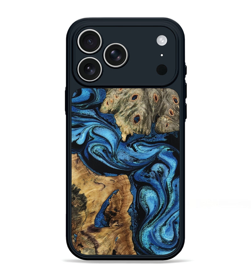 iPhone 17 Pro Max Wood Phone Case - Dimitri (Blue, 809569)