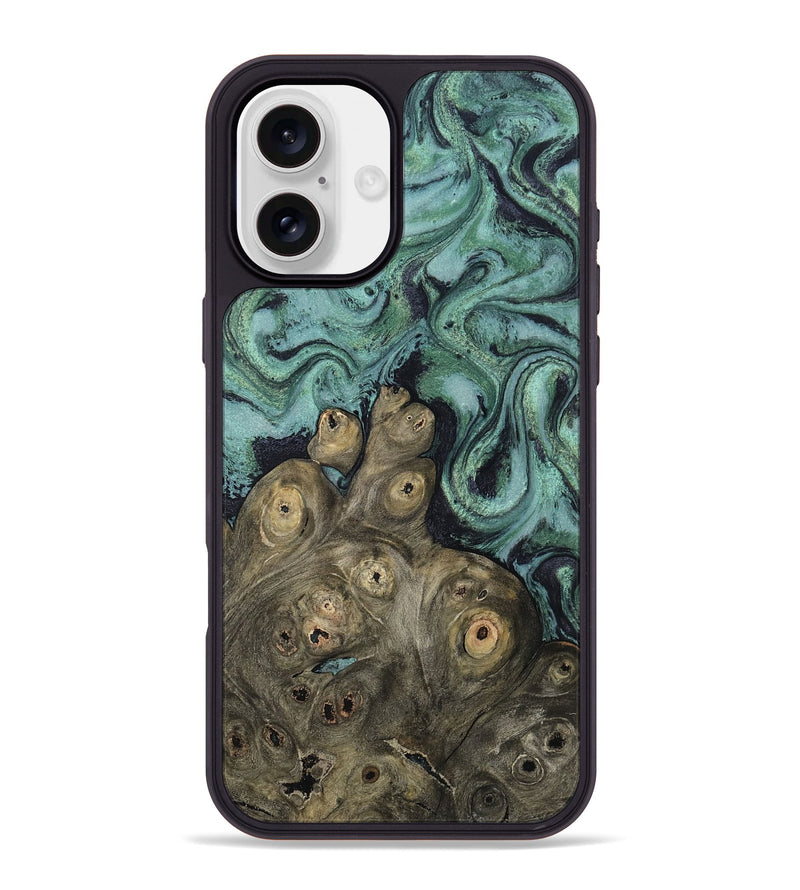 iPhone 16 Plus Wood Phone Case - Hester (Green, 809584)