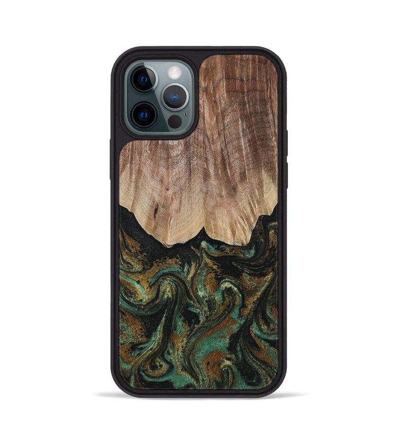 iPhone 12 Pro Wood Phone Case - Kelsea (Green, 809585)