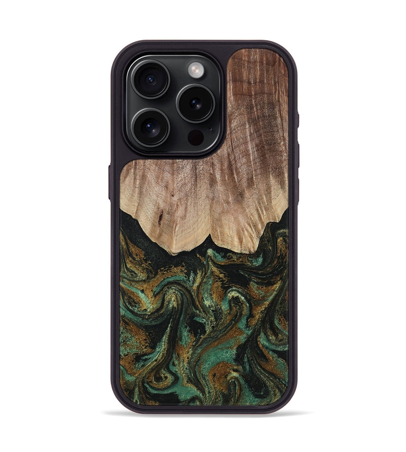 iPhone 15 Pro Wood Phone Case - Kelsea (Green, 809585)