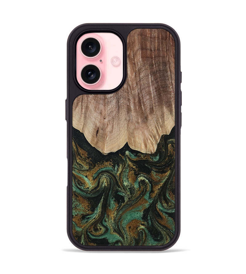 iPhone 16 Wood Phone Case - Kelsea (Green, 809585)