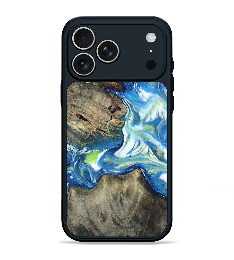 iPhone 17 Pro Max Wood Phone Case - Simon (Blue, 809587)