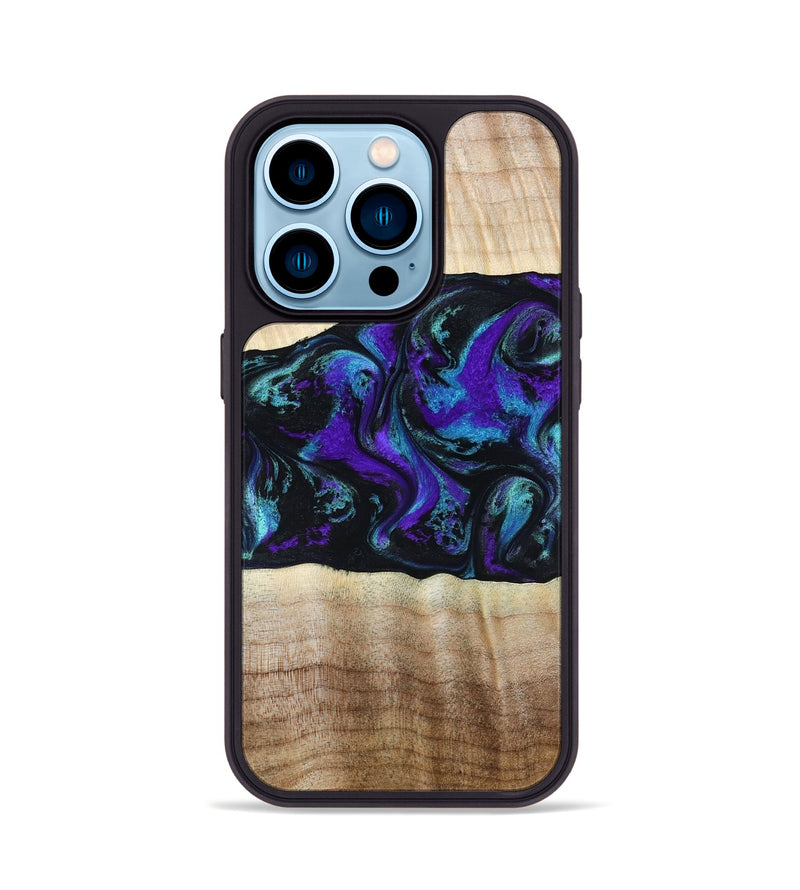 iPhone 14 Pro Wood Phone Case - Monroe (Purple, 809672)