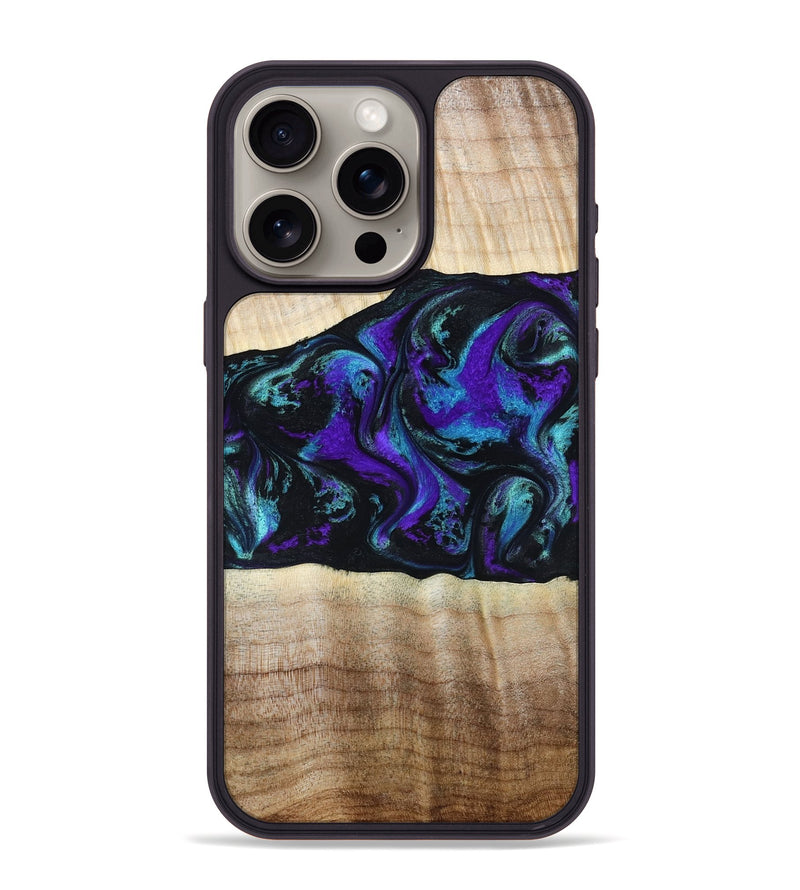 iPhone 15 Pro Max Wood Phone Case - Monroe (Purple, 809672)