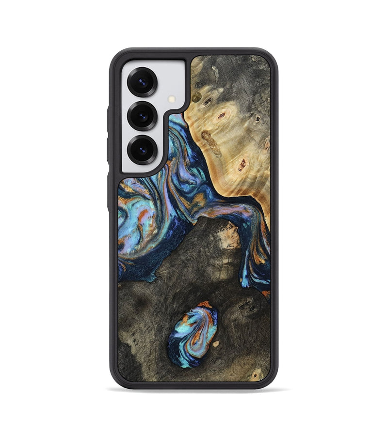 Galaxy S25 Wood Phone Case - Rhoda (Teal & Gold, 809684)