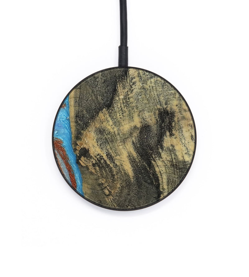 Circle Wood Wireless Charger - Ivette (Teal & Gold, 809691)