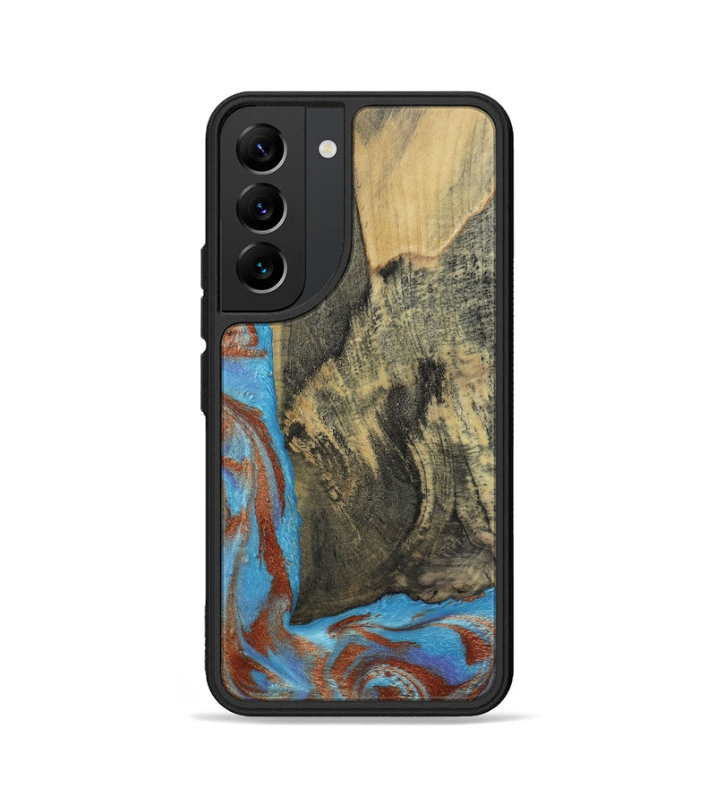 Galaxy S22 Wood Phone Case - Ivette (Teal & Gold, 809691)