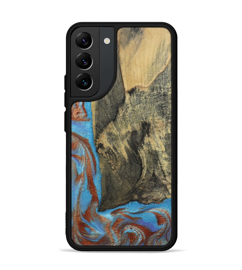 Galaxy S22 Plus Wood Phone Case - Ivette (Teal & Gold, 809691)