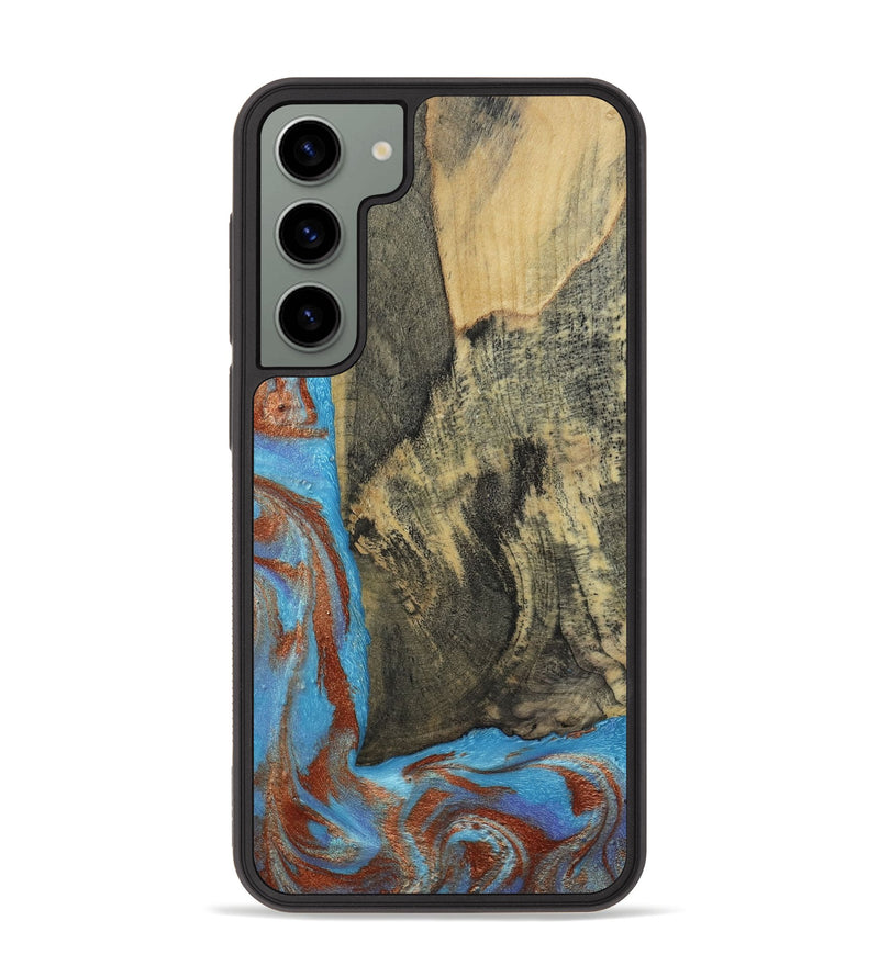 Galaxy S23 Plus Wood Phone Case - Ivette (Teal & Gold, 809691)