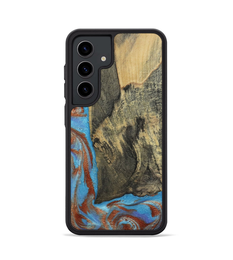 Galaxy S24 Wood Phone Case - Ivette (Teal & Gold, 809691)