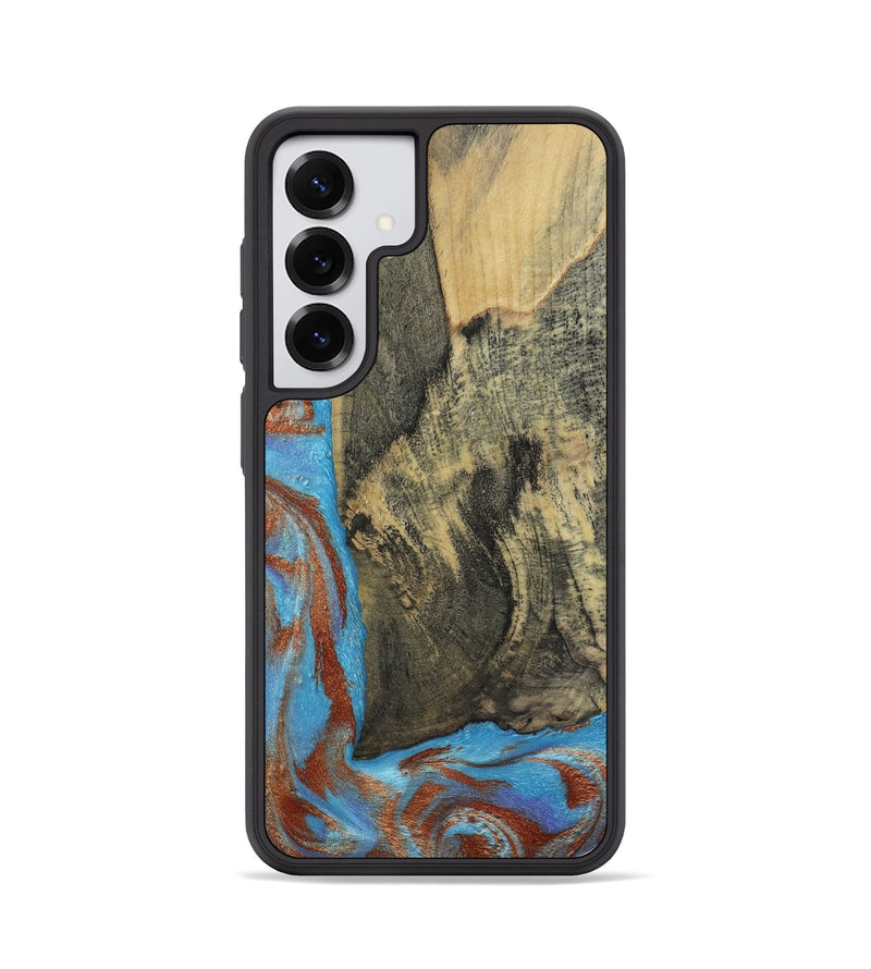 Galaxy S25 Wood Phone Case - Ivette (Teal & Gold, 809691)