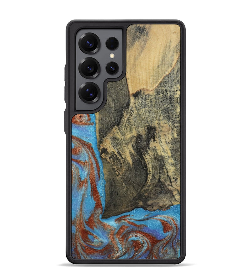 Galaxy S25 Ultra Wood Phone Case - Ivette (Teal & Gold, 809691)