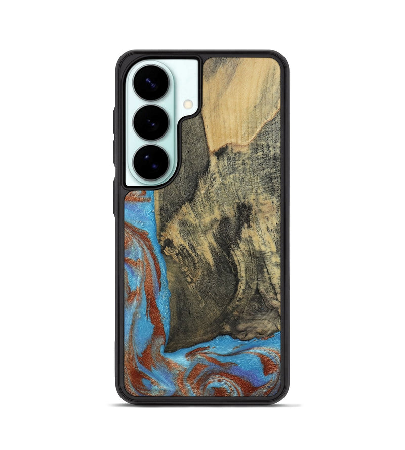 Galaxy S26 Wood Phone Case - Ivette (Teal & Gold, 809691)