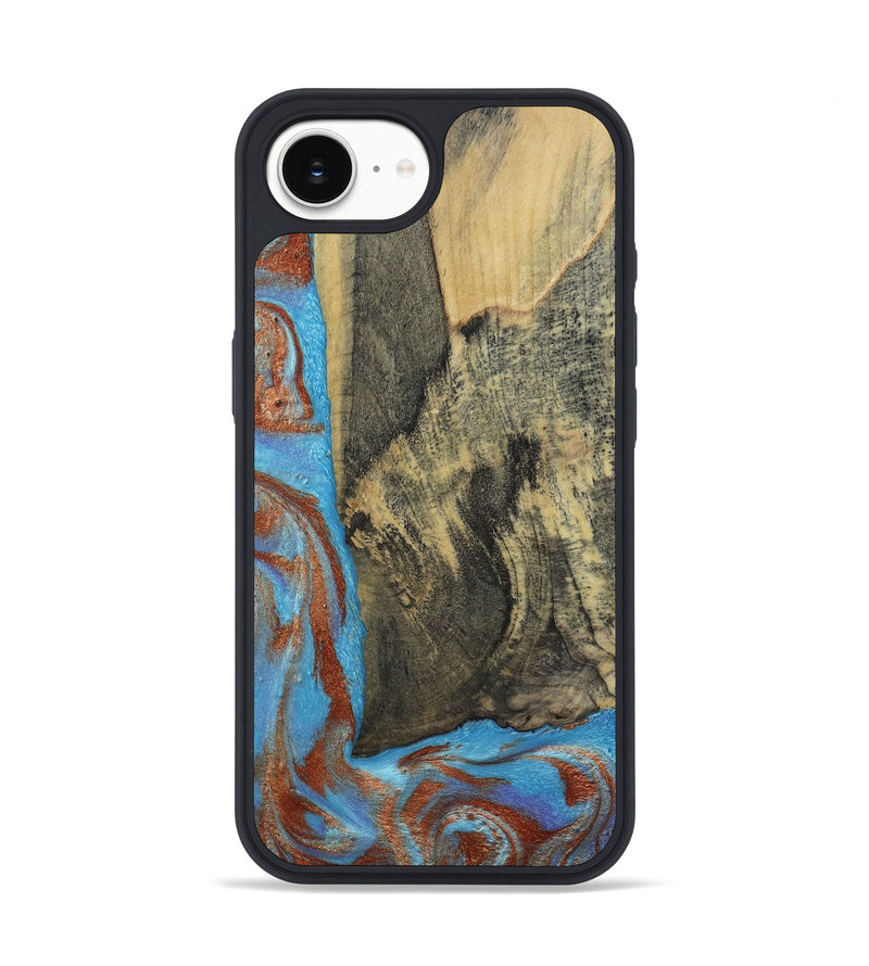 iPhone 16e Wood Phone Case - Ivette (Teal & Gold, 809691)