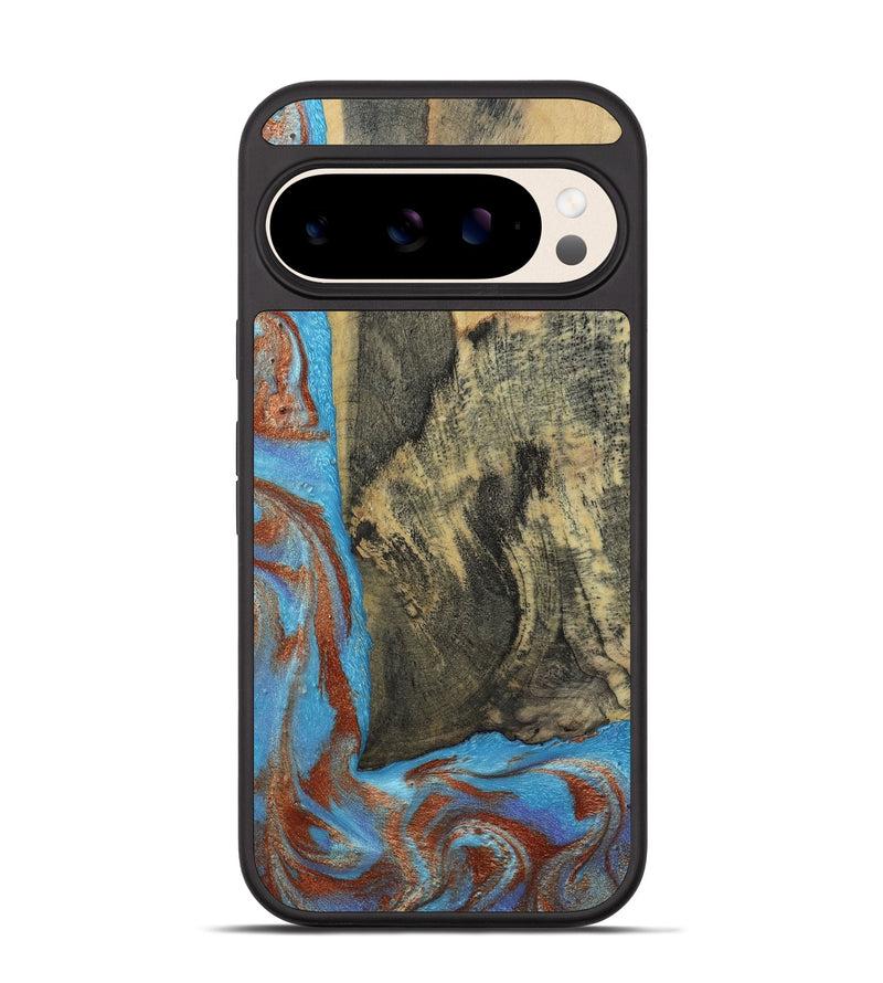 Pixel 10 Wood Phone Case - Ivette (Teal & Gold, 809691)