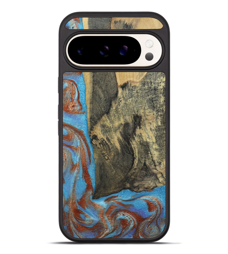 Pixel 10 Pro XL Wood Phone Case - Ivette (Teal & Gold, 809691)
