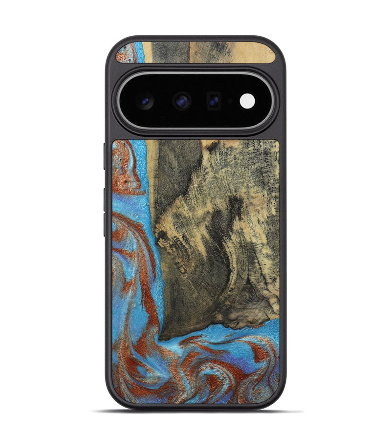 Pixel 11 Pro Wood Phone Case - Ivette (Teal & Gold, 809691)