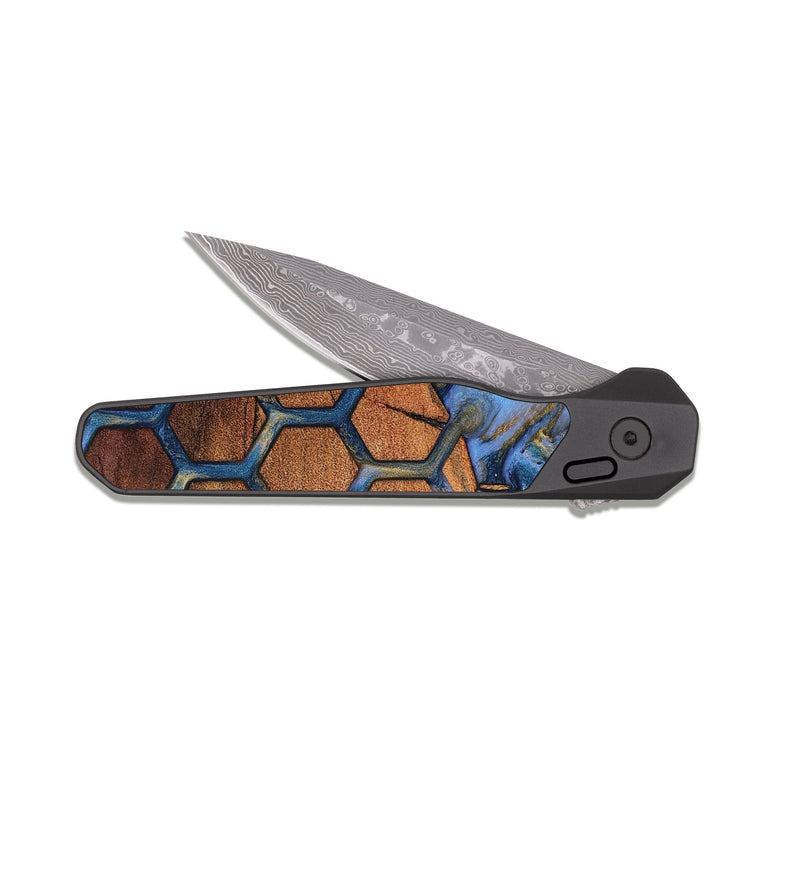 EDC Dark Damascus Wood Pocket Knife - Robyn (Pattern, 809720)