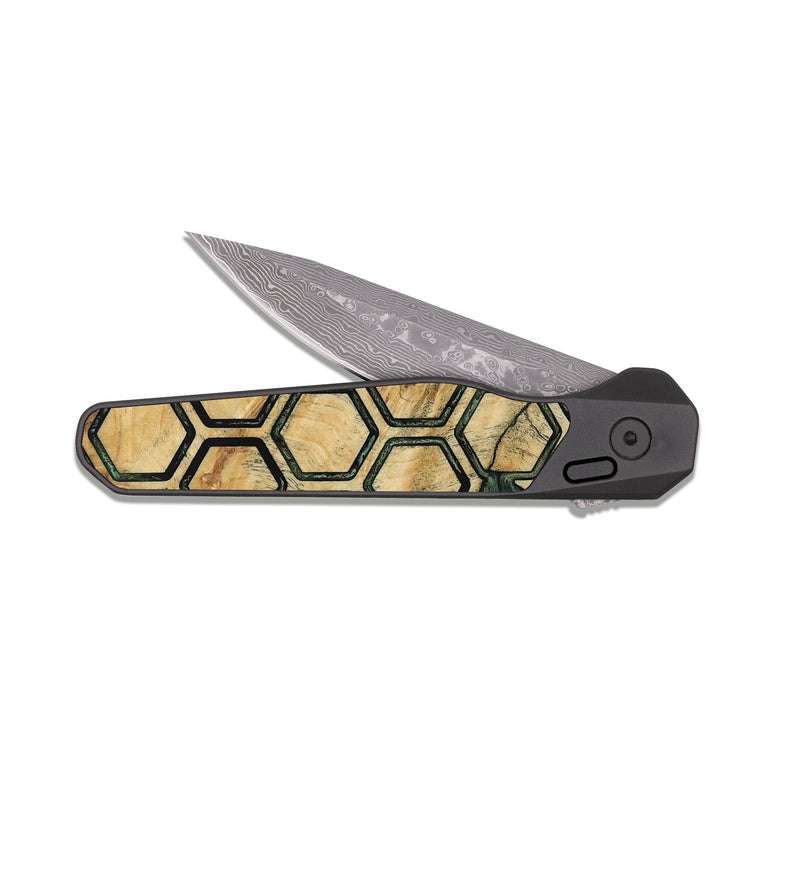 EDC Dark Damascus Wood Pocket Knife - Wilford (Pattern, 809726)