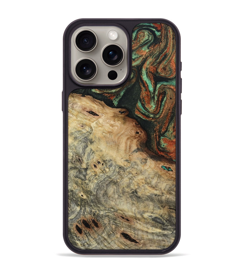 iPhone 15 Pro Max Wood Phone Case - Erika (Green, 809748)