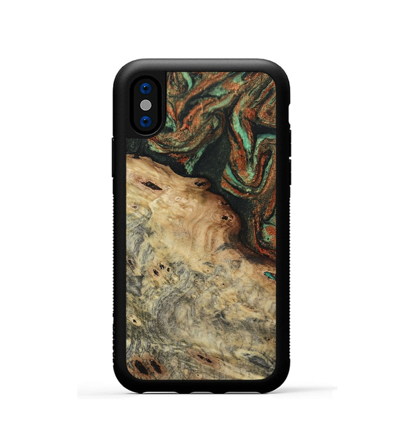 iPhone Xs Wood Phone Case - Erika (Green, 809748)