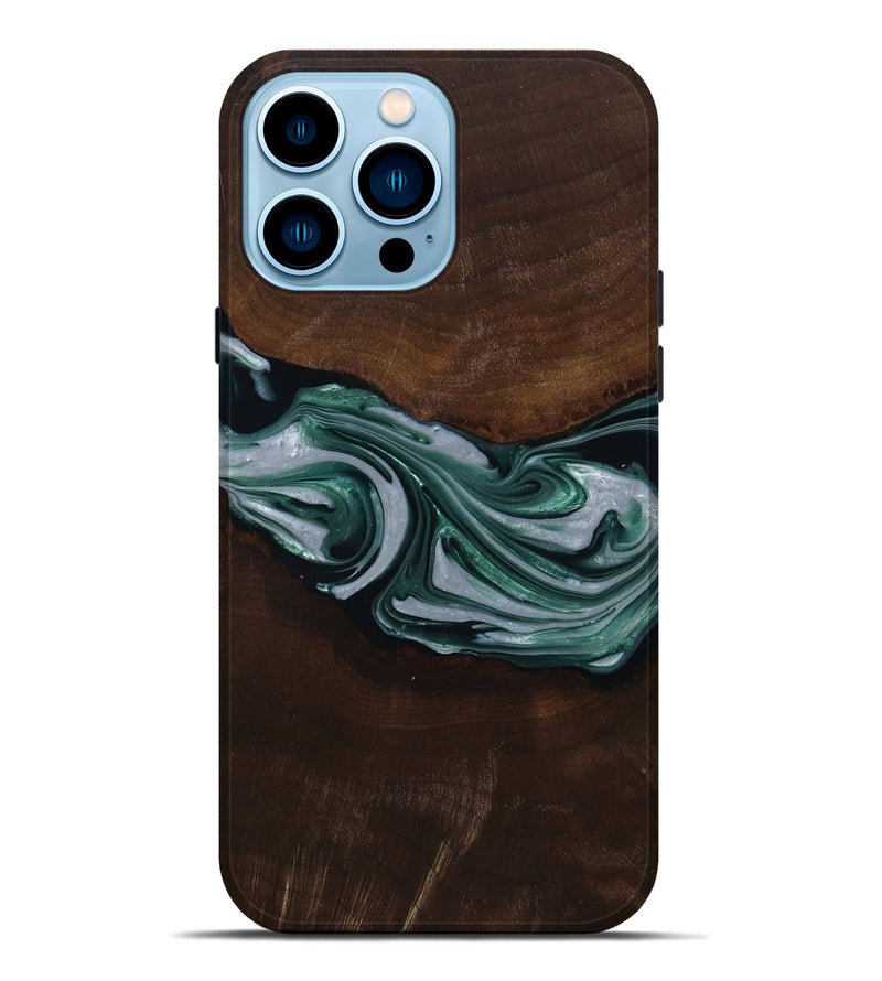 iPhone 14 Pro Max Wood Live Edge Phone Case - Milan (Green, 809790)