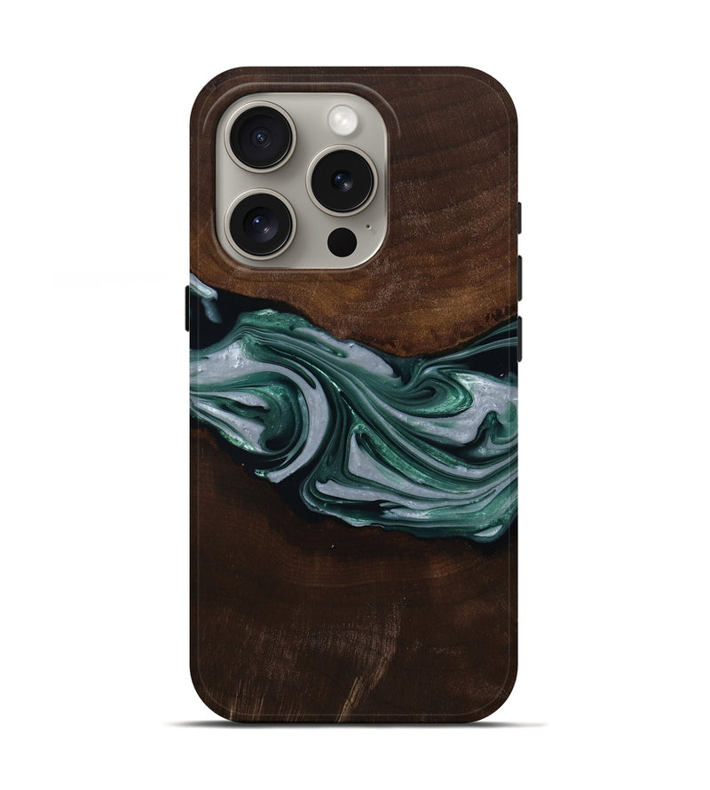 iPhone 16 Pro Wood Live Edge Phone Case - Milan (Green, 809790)