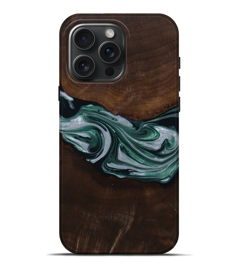 iPhone 16 Pro Max Wood Live Edge Phone Case - Milan (Green, 809790)