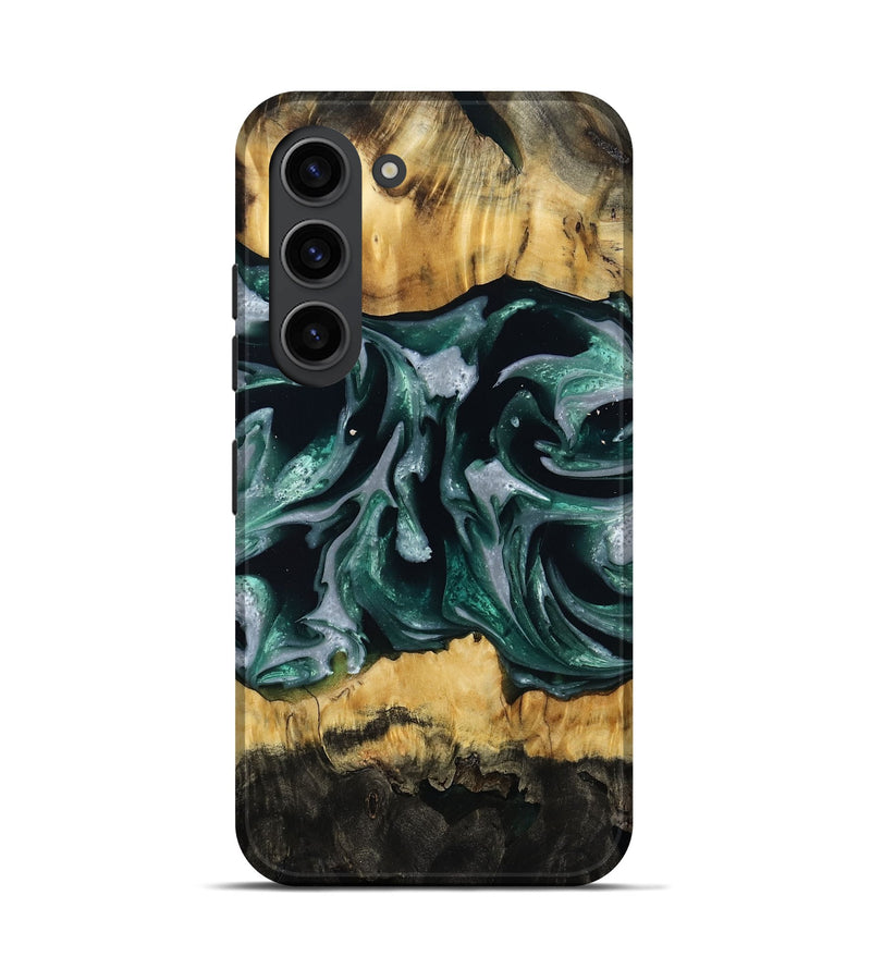 Galaxy S23 Wood Live Edge Phone Case - Linnie (Green, 809792)