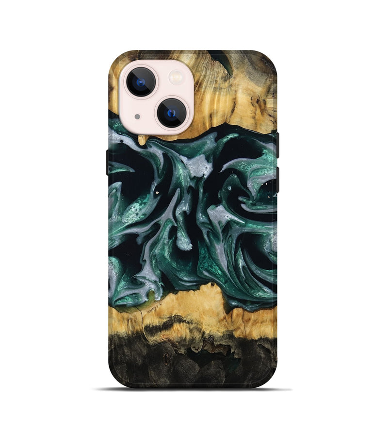 iPhone 13 mini Wood Live Edge Phone Case - Linnie (Green, 809792)