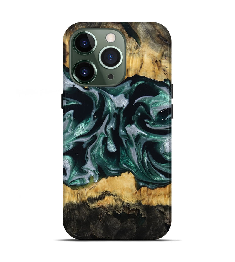 iPhone 13 Pro Wood Live Edge Phone Case - Linnie (Green, 809792)