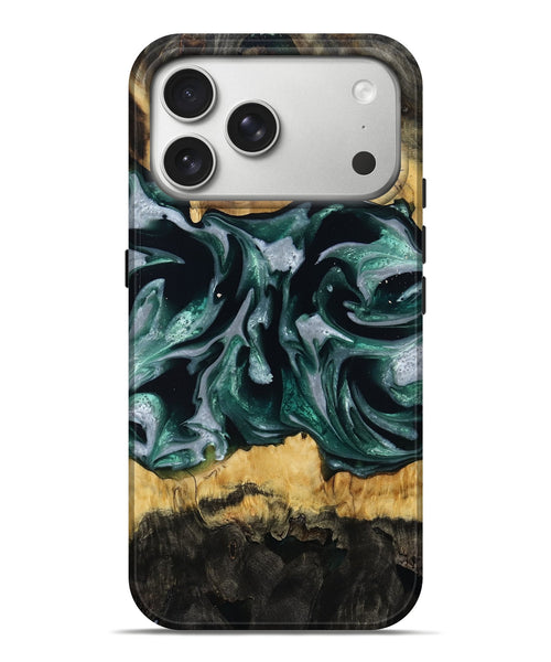 iPhone 17 Pro Max Wood Live Edge Phone Case - Linnie (Green, 809792)