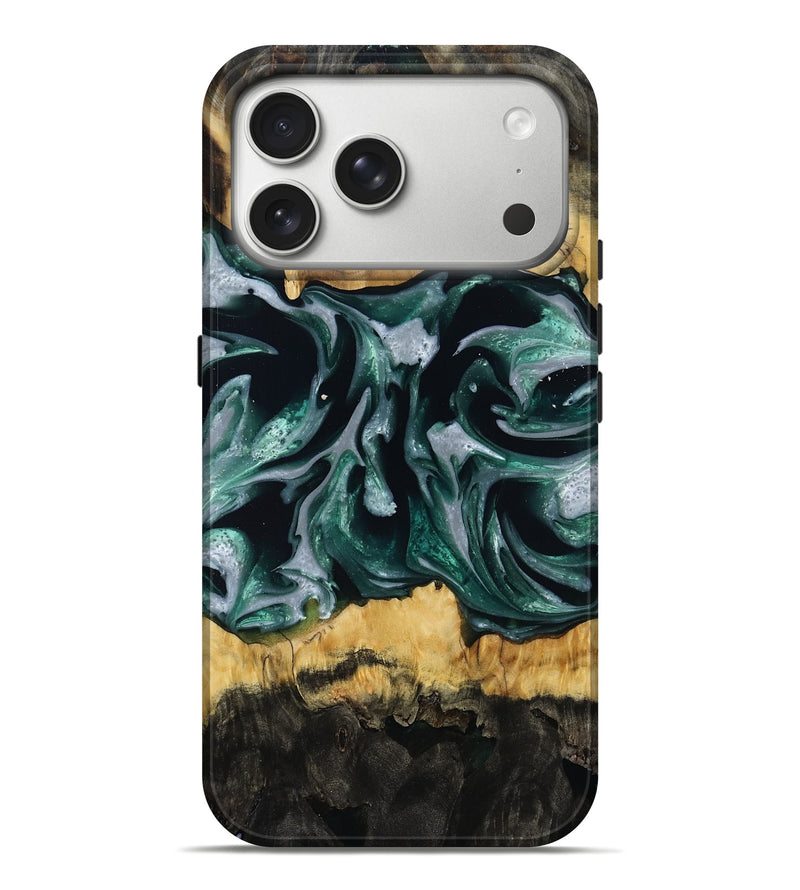 iPhone 17 Pro Max Wood Live Edge Phone Case - Linnie (Green, 809792)