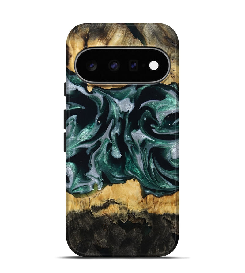 Pixel 11 Pro Wood Live Edge Phone Case - Linnie (Green, 809792)