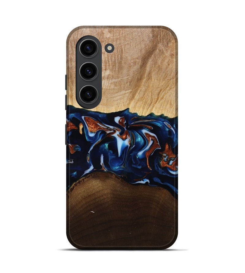 Galaxy S23 Wood Live Edge Phone Case - Jeromy (Teal & Gold, 809797)