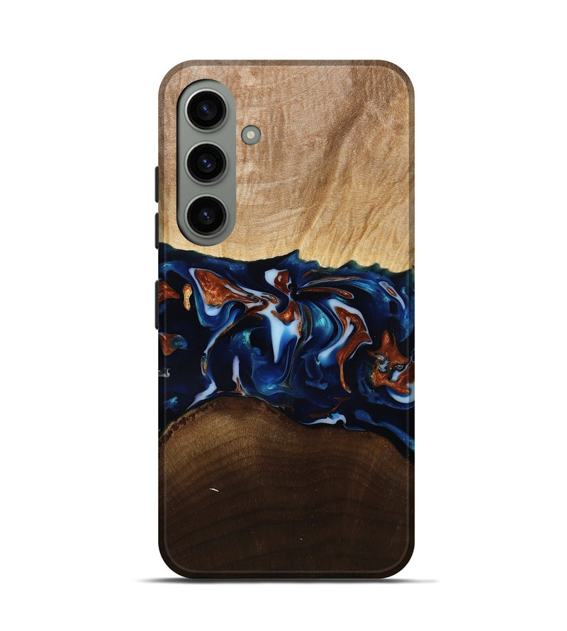 Galaxy S24 Wood Live Edge Phone Case - Jeromy (Teal & Gold, 809797)