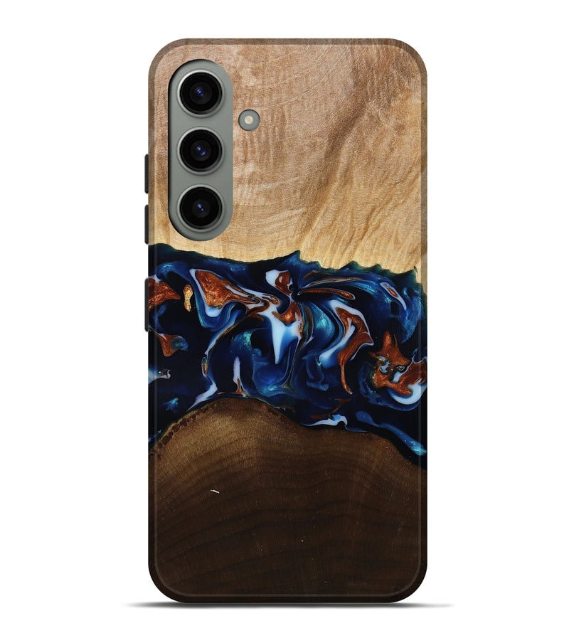 Galaxy S24 Plus Wood Live Edge Phone Case - Jeromy (Teal & Gold, 809797)