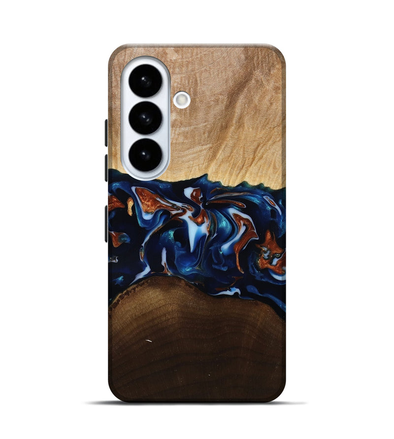 Galaxy S26 Wood Live Edge Phone Case - Jeromy (Teal & Gold, 809797)